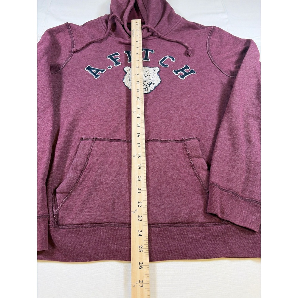 Y2K Abercrombie & Fitch Men Hoodie Burgundy Heather Tiger Graphic  Medium - Picture 3 of 8